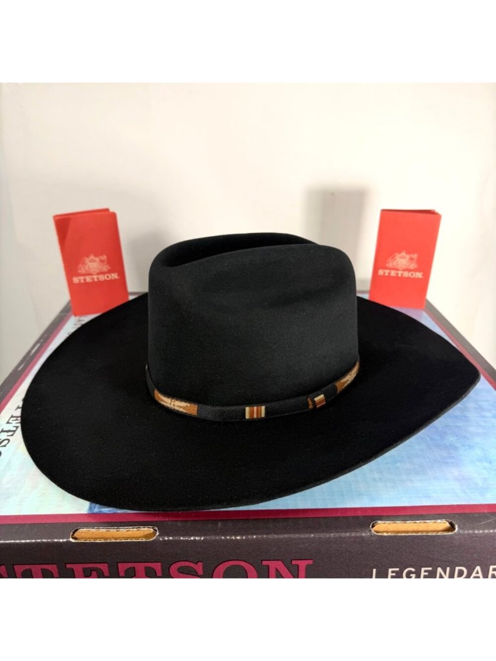 VTG John B Stetson 4X Beaver 6-7/8 XXXX Cowboy Hat Felt USA In Original Box NOS